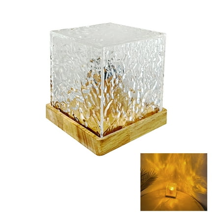 

Table Lamp Rotating Water Pattern Night Light Creative Bedside Flame Atmosphere Lamp Dynamic Table Lamp
