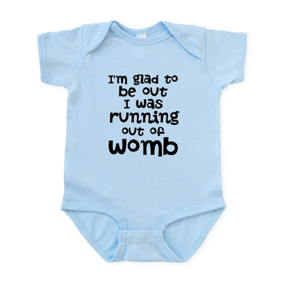 CafePress - Running Out Of Womb Body Suit - Baby Light Bodysuit, Size Newborn - 24 Months