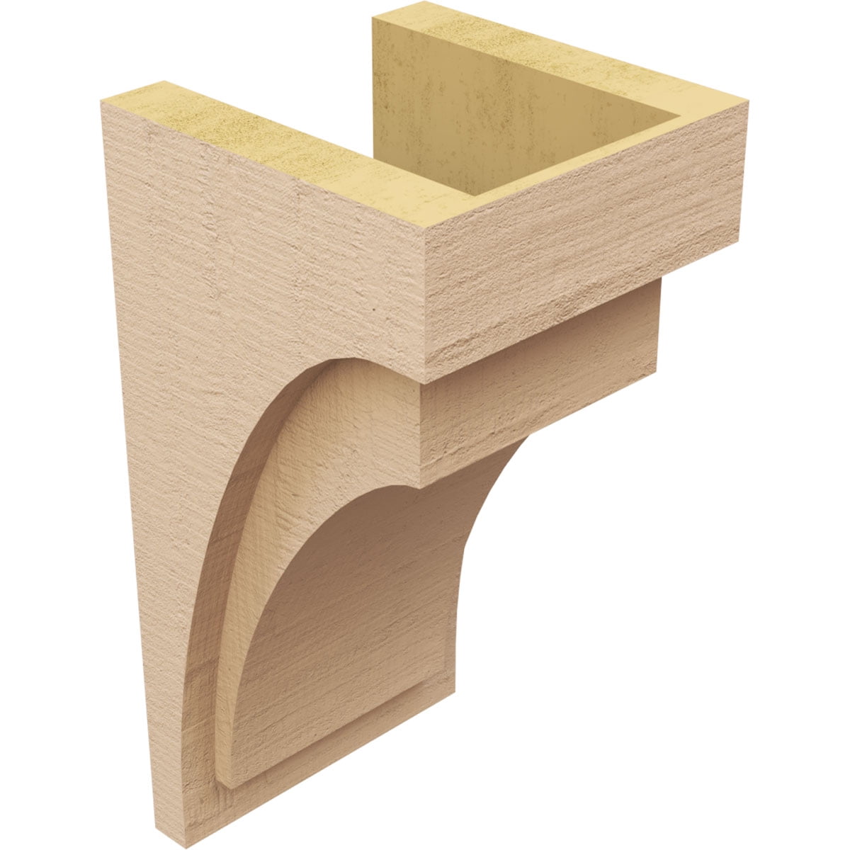 9"W x 9"D x 18"H Wide Rivera Rough Cedar Woodgrain TimberThane Corbel, Primed Tan