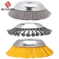 thumbnail image 2 of Landscaping Weeding Machine 6/8 Inch Weeder Rotary Weed Brush Joint Twist Knot Steel Wire Wheel Brush Disc Power Garden Tool 8inch C, 2 of 6