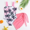 thumbnail image 2 of Kogui Little Girls Swimsuits Girls Swimsuit One Piece Halter Bathing Suit Colorful Print Kids Summer Beach Swimwear Size 6-7 Years (Pink,6-7 Years), 2 of 9