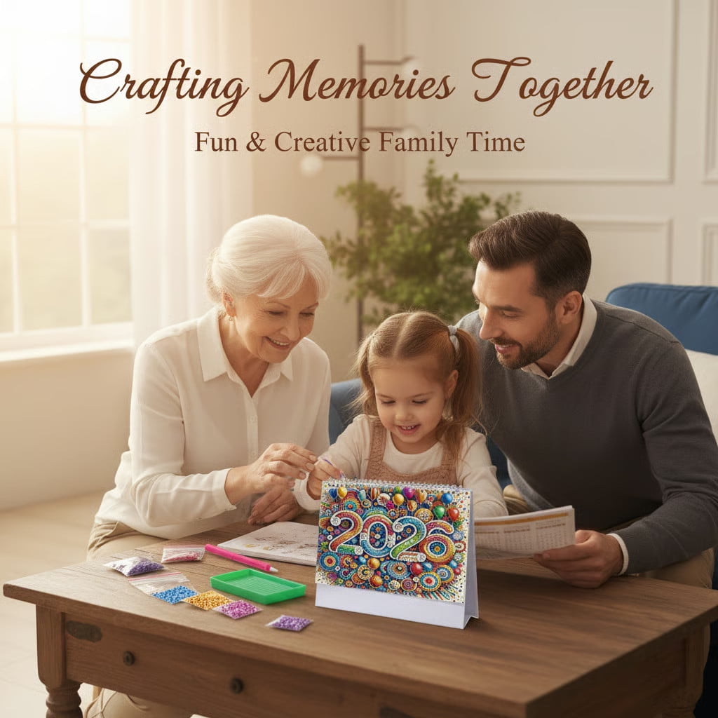 Brainybites 2026 Diamond Painting Calendar, Diamond Art Kits for Adults, Ideal Desktop Ornaments & Thoughtful Female Gifts