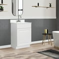 thumbnail image 4 of Design House Cultured Marble 19" x 17" Single Bowl Vanity Top with Centerset Mount and Backsplash, White, 4 of 22