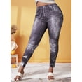 thumbnail image 5 of Rosegal Women's Plus Size Spider Web Print 3D Denim Halloween Jeggings, 5 of 5