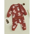 thumbnail image 3 of Liacowi Baby 2 Piece Spring Outfit Cute Cartoon Bear Print Long Sleeve Sweatshirt and Pants Set for Newborn Infant Fall Clothes, 3 of 8