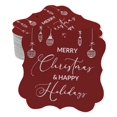 thumbnail image 1 of Inkdotpot Pack Of 50 Merry Christmas & Happy Text Paper Tags DIY Craft Bracket Shape Real Silver Foil Hang Tags, 1 of 1