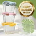 thumbnail image 5 of 8 Pcs Glass Food Storage Containers with Lids, 4 Cup Airtight Soup Bowl, Square Meal Prep Jar for Fruit, Lunch, Freezer Microwave Safe, 5 of 9
