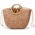 thumbnail image 3 of LHSHID Womens Large Straw Beach Tote Bag Hobo Summer Handwoven Bags Purse wth Pom Poms, 3 of 5