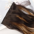 thumbnail image 3 of Postizos castaños oscuros, naturales y mezclas Extensiones de cabello con clip bien (café tostado oscuro y marrón caramelo), 3 of 4
