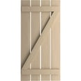 thumbnail image 2 of Ekena Millwork 23 1/2"W x 74"H Rustic Four Board Spaced Board-n-Batten Rough Cedar Faux Wood Shutters w/Z-Board (Per Pair), Primed Tan, 2 of 10