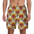 thumbnail image 2 of Picia Cartoon Sunflowers pattern Mens Swim Trunks with Compression Liner Stretch Beach Shorts Quick Dry with Zipper Pockets No-Chafing Board Shorts-Medium, 2 of 9