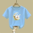thumbnail image 6 of Avrnliq Girls Blue Bunny Moon Graphic Cotton T-Shirt, Tag-Free Crew Neck Short Sleeve Relaxed Fit Tee for Girls 2-13 Years, Machine Washable Everyday Casual Top,Size 11-12 T, 6 of 6