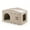 Khaki, variant on YIFAEUX Cat Bed Large Cat Cave Nest Pet House Felt Cat Play Rest Space Pet Condo Hideaway Cube 2-in-1 Scratching Board Cat Bed for Indoor Cats