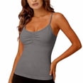 thumbnail image 5 of Aoiroe Womens U Neck Shapewear Built-in Bra Tank High Strechy Sleeveless Slim Fit Tops Camisole Workout Tops Gray L, 5 of 9