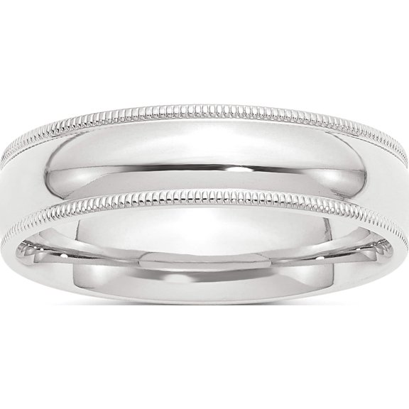 Platinum 6mm Comfort-Fit Milgrain Size 5 Wedding Band Made In United States pmcf060-5