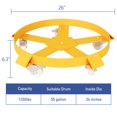 thumbnail image 5 of 55 Gallon Drum Dolly, Heavy Duty Trash Can Dolly with 5 Caster Wheels, Wheel Steel Frame Dolly Cart, 5 of 7