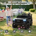 thumbnail image 6 of Chevrolet Silverado 24V Ride on Cars, Real 2 Seat Battery Powered Ride on Toys with Remote Control, 4 Wheels Spring Suspension, LED Light, MP3 Player, Electric Car for Kids Boys Girls Gifts, Black, 6 of 9