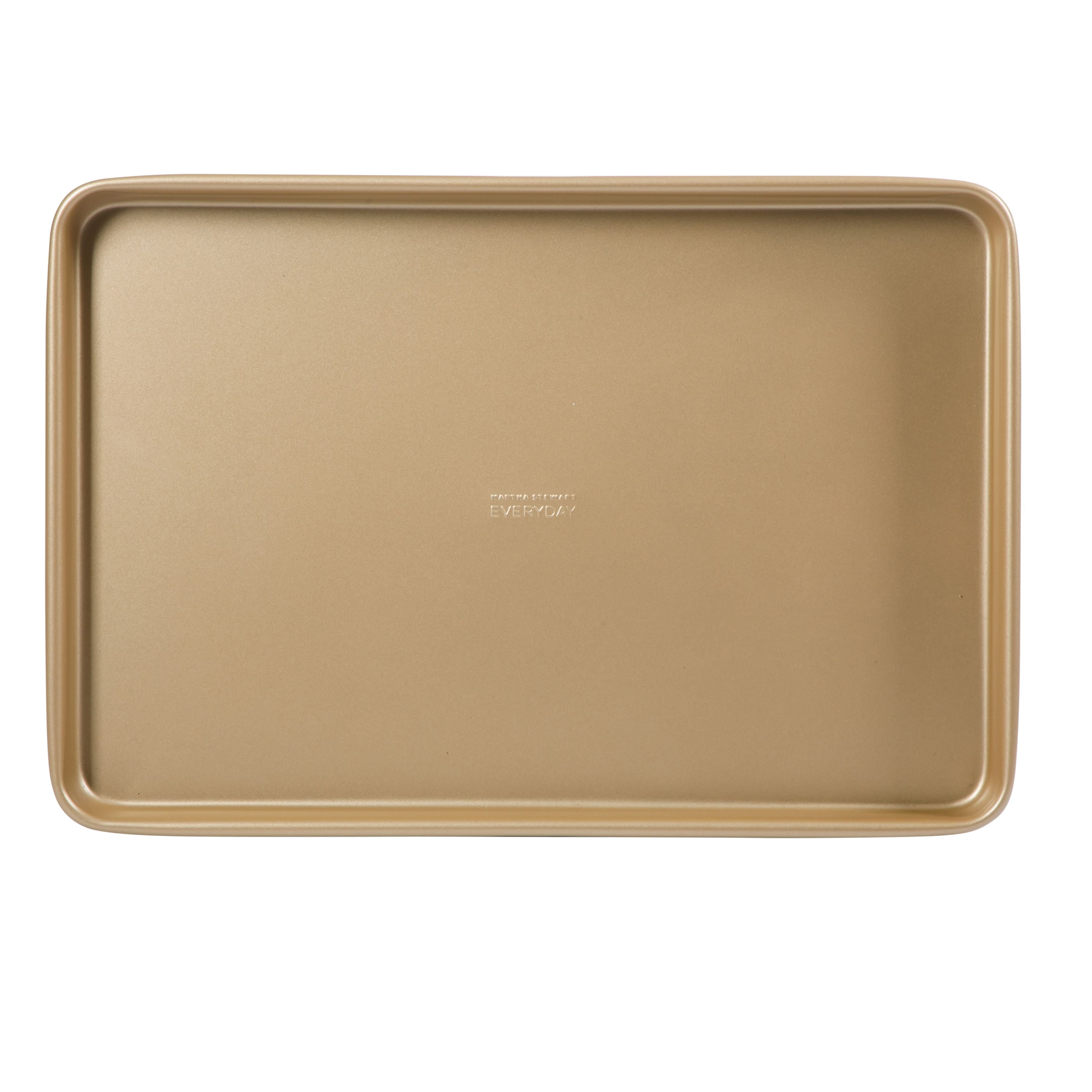 Martha Stewart Everyday 5-Piece Nonstick Carbon Steel Bakeware Set, Oven Safe, Champagne