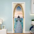 thumbnail image 1 of 77x200cm Hujing Huang Xia Etiqueta de la puerta Efecto Trompe L'oeil 3d Interior Pvc Pegatinas de pared para decoración Pared Sala de estar Cocina Dormitorio Baño Wal Rojo Verde  Cocina, Decoración y Otros, 1 of 5