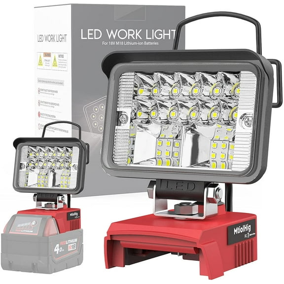 Ecarke 12W 1200Lumens Cordless Portable Work Light LED for Milwaukee M18 (Tool Only)