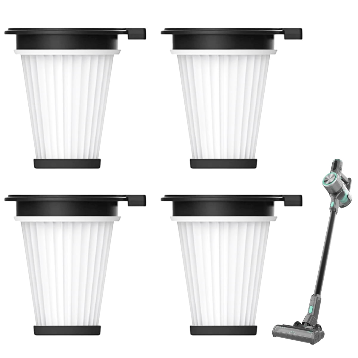 Home Times 4 Packs Replacement Filter for Wyze Cordless Stick Vacuum