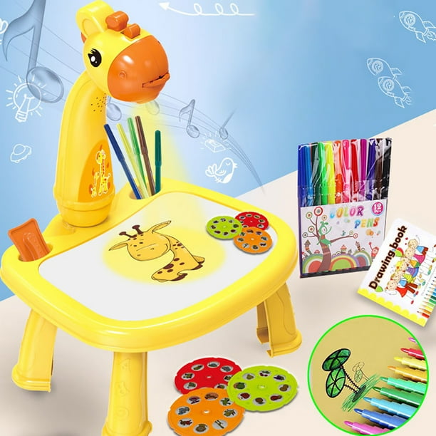 Juguete de mesa de aprendizaje de dibujo artístico con proyector LED para niños (jirafa amarilla 1) Ndcxsfigh Nuevos Originales | Bodega Aurrera en línea