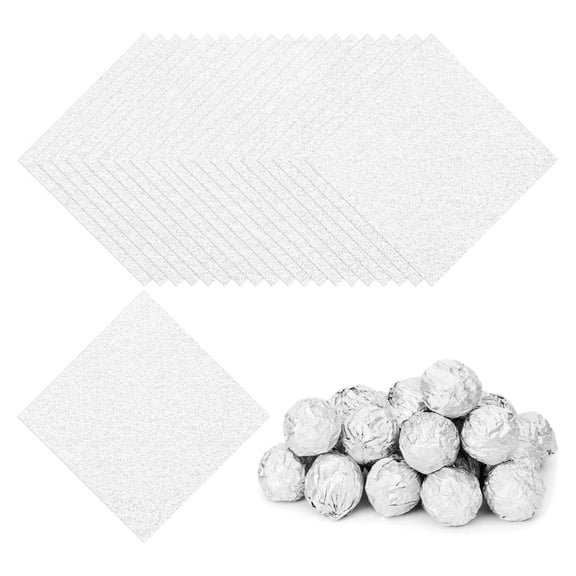 5x5 Inch Foil Candy Wrappers, Square Orange Pattern Aluminium Foil Candy Wrapping Paper Silver, 100 Pcs