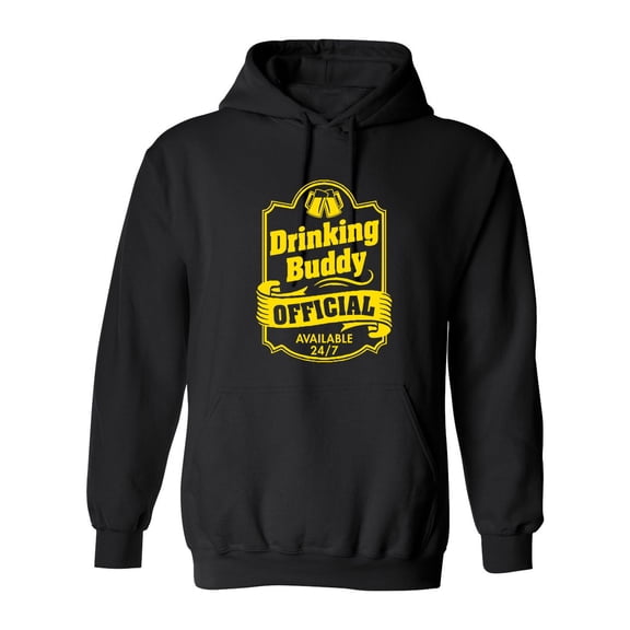 Official Drinking Buddy Available 24/7 Sarcastic Novelty Gift Idea Adult Humor Funny Men's Hoodies