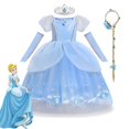 thumbnail image 2 of Disfraz de princesa cenicienta de Disney para niñas, vestido de baile de fiesta para niños, ropa de Halloween Fivean unisex, 2 of 2