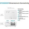 thumbnail image 3 of Optoma GT2000HDR Projecteur Laser Maison Ultra-Compact à Courte Portée Full HD, 3 of 5