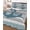 Ocean Grey Blue, variant on Full Size Quilt Bedding Set, Nautical Anchor Reversible Summer Quilt 3 Pieces, Ocean Grey Blue Stripes Modern Simplistic Lightweight Bedspreads Coverlets with 2 Pillow Shams for All Seasons
