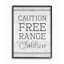 Stupell Caution Free Range Children Framed Giclee Texture Art 16 x 20