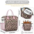 thumbnail image 2 of Cute Leopard Spots Insulated Lunch Bag – Reusable Cheetah Pattern Cooler Tote for Women Leakproof Dual Compartment Design for Work Travel, 2 of 3