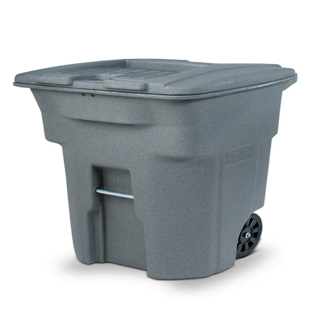 Toter 96 Gal. Graystone Document Trash Can with Wheels and Lid Lock