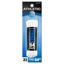 Shoe Gear Athletic Oval Laces for Men and Women, Polyester, White, 54", One Size