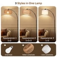 thumbnail image 5 of SERBASIC Floor Lamps for Living Room, Arc Boho Rattan Standing Floor lamp with Heavy Duty Marble Base, Stepless Dimmable Height Adjustable Tall Lamp for Bedroom, 5 of 13
