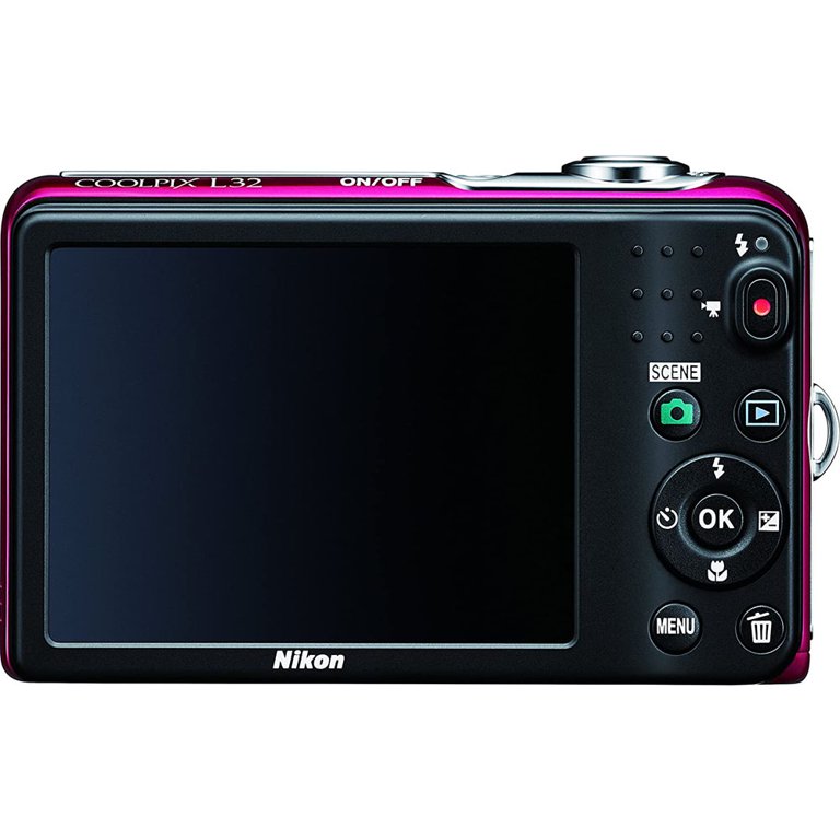 Nikon COOLPIX L32 20.1MP 720P HD Video Digital Camera - Red