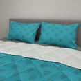 thumbnail image 2 of Funky Comforter & Sham Bedding Set, Heart Shapes on Plain Background Romantic and Aquatic Style Valentines Day, 3 pcs Duvet Set Microfiber Filling Quilt, 5 Sizes, Sea Blue Cadet Blue, by Ambesonne, 2 of 4