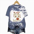 thumbnail image 4 of TOWED22 Womens Pumpkin Spooky Halloween Shirts Tie Dye Cute Short Sleeve Ghost Grapghic Tee Ghost Tops Costumes Fall(Blue,4XL), 4 of 5