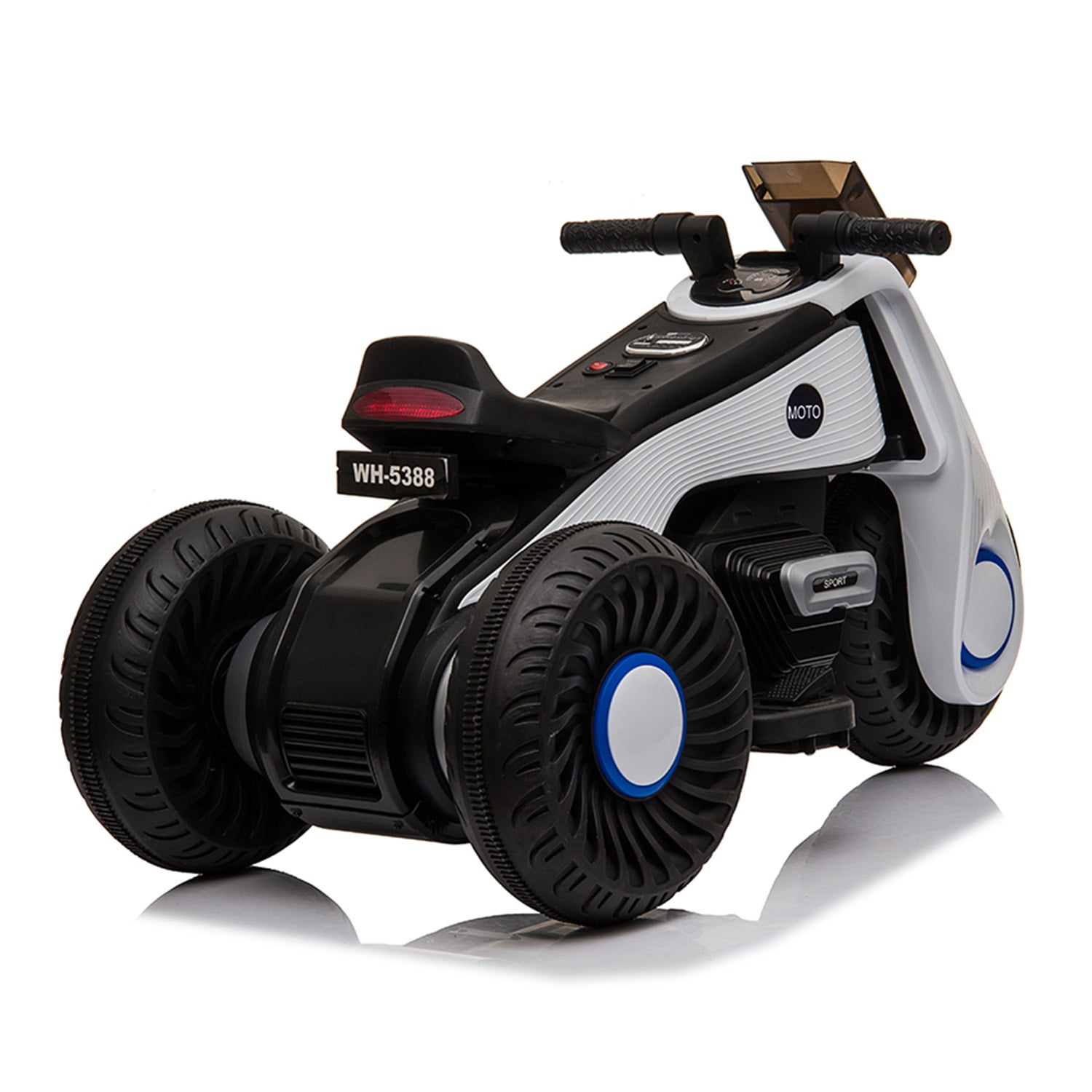 CIPACHO 6V Kids Ride on Motorcycle, 3 Wheel Trike Motorcycle, Electric Ride on Toys with Music, Story Playing, White CIPACHO 6V Kids Ride on Motorcycle, 3 Wheel Trike Motorcycle, Electric Ride on Toys with Music, Story Playing, White