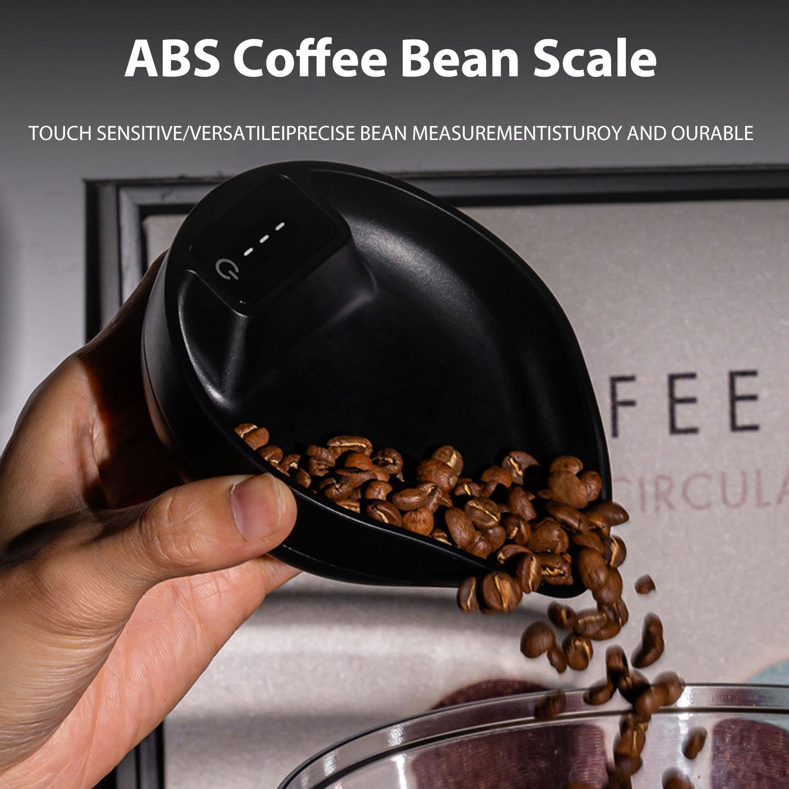 LAZIOEGR Electronic Coffee Scale High-Precision 0.1g LED Display Round Bowl Design Small Kitchen Scale Black 165g / 5.8oz