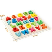 Coogam Wooden Alphabet Puzzle, ABC Letters Sorting Matching Game Educational Early Learning Toy for 3 Year Old