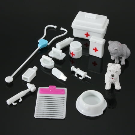 14Pcs Mini Medical Equipment Toys For Barbie Fashion Doll House Accessories Set