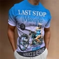 thumbnail image 5 of Men's Classic Retro Motorcycle 3D Print T-shirt Casual Extra Large Fashion Speed Dry Street Cycling Motorcycle T-shirt, 5 of 5