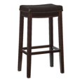 thumbnail image 1 of Linon Claridge Backless Bar Stool Brown Faux Leather Wood Frame in Brown Finish, 1 of 15