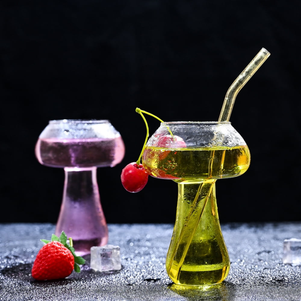 Funky Mushroom Glass Cup – GoldenHourDesigns