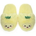 thumbnail image 3 of Cute Plush Fruit Pitaya Mangosteen Pineapple Slippers Kawaii avocado slippers for women (US 5-8, Pineapple), 3 of 4