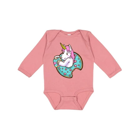 

Inktastic Unicorn Donut Gift Baby Boy or Baby Girl Long Sleeve Bodysuit