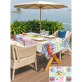 thumbnail image 5 of Outdoor Tablecloth with Umbrella Hole for Patio/Picnic/Party/Camping, Summer Lemons Waterproof Table Cloth Rectangle Table Cover Washable, Coastal Nautical Shell Crab Pink Floral (54"x 80"), 5 of 8