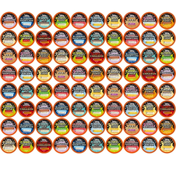 Java Factory Flavored Coffee Pods, Assorted Sampler, Variety Pack, Compatible with K Cup Brewers Including 2.0, 80 Count